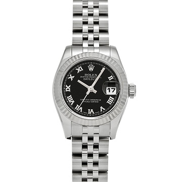 ロレックス デイトジャスト 179174 ブラック レディース 時計 【中古】【wristwatch】