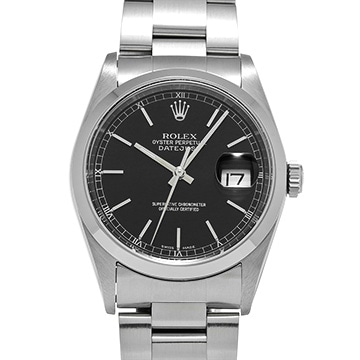 ロレックス デイトジャスト 16200 ブラック メンズ 時計 【中古】【wristwatch】