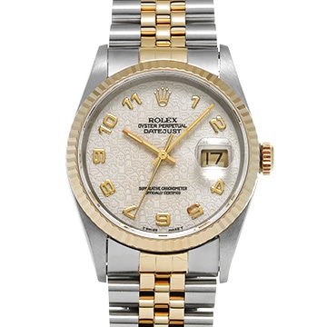ロレックス デイトジャスト 36 16233 アイボリーコンピュータ メンズ 時計 【中古】【wristwatch】