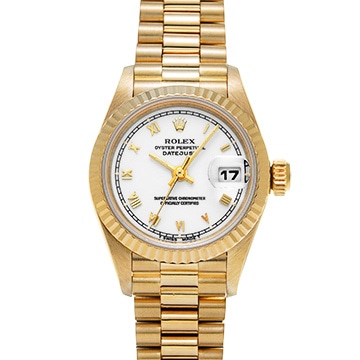 ロレックス デイトジャスト 69178 ホワイト レディース 時計 【中古】【wristwatch】