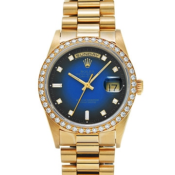 ロレックス デイデイト 18348A ブルー・グラデーション/ダイヤモンド メンズ 時計 【中古】【wristwatch】