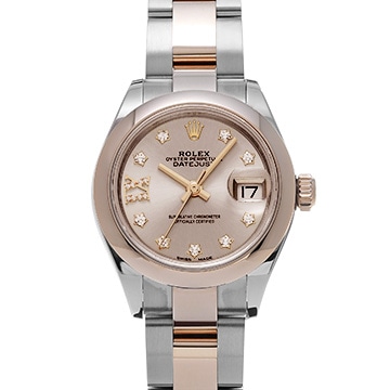 ロレックス レディ デイトジャスト 28 279161G ロゼカラー/ダイヤモンド レディース 時計 【中古】【wristwatch】