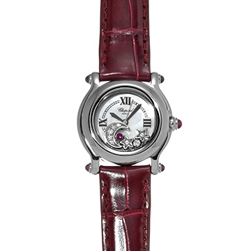 ショパール ハッピースポーツ 27/8245-21 ホワイトシェル/ダイヤモンド/ルビー レディース 時計 【中古】【wristwatch】