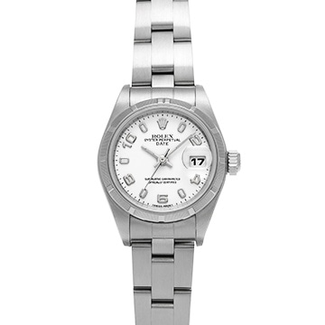 ロレックス オイスターパーペチュアル デイト 79190 ホワイト レディース 時計 【中古】【wristwatch】