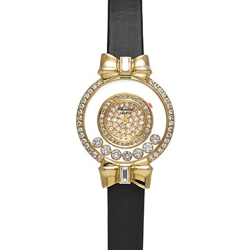 ショパール ハッピーダイヤモンド リボン 35431 ダイヤモンド レディース 時計 【中古】【wristwatch】