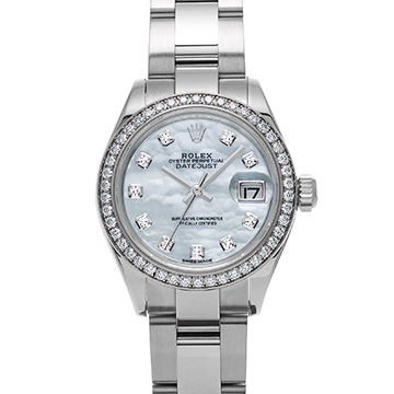 ロレックス レディ デイトジャスト 28 279384RBR ホワイトシェル/ダイヤモンド レディース 時計 【中古】【wristwatch】