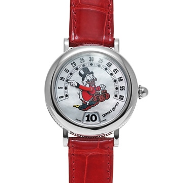 ジェラルド ジェンタ レトロファンタジー スクルージ マクダック G.3612 ホワイトシェル レディース 時計 【中古】【wristwatch】