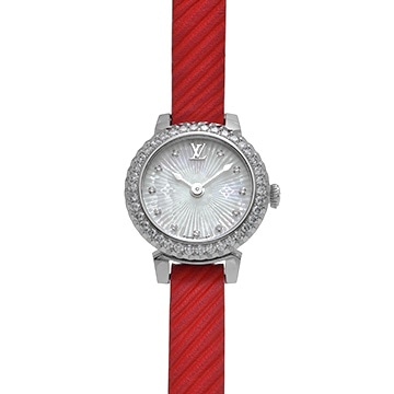 ルイ ヴィトン タンブール Q1M040 ホワイトシェル/ダイヤモンド レディース 時計 【中古】【wristwatch】
