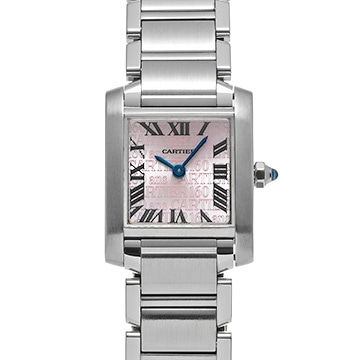 カルティエ タンクフランセーズ SM 160周年アジア限定 W51035Q3 ピンク/シルバー レディース 時計 【中古】【wristwatch】