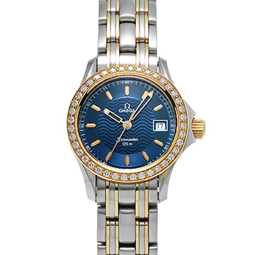 オメガ シーマスター120 2385.81 ブルー レディース 時計 【中古】【wristwatch】