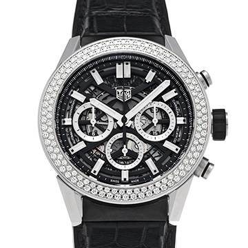 タグ ホイヤー カレラ キャリバーホイヤー02 クロノグラフ CBG2A12.FC6450 ブラック メンズ 時計 【中古】【wristwatch】