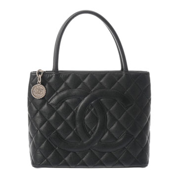 シャネル 復刻トート ブラック A01804 キャビアスキン レディース バッグ 【中古】【bag】