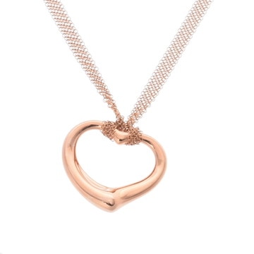 ティファニー オープンハート メッシュネックレス ラージ ゴールド K18ピンクゴールド PG レディース ジュエリー 【中古】【jewelry】
