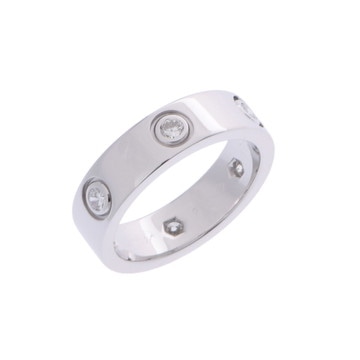 カルティエ ラブリング #52 フルダイヤ シルバー K18ホワイトゴールド WG レディース ジュエリー 【中古】【jewelry】