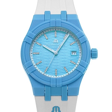 モーリス ラクロア アイコン #タイド AI2008-AAAA1-3A0-0 ライトブルー/ダイヤモンド ユニセックス 時計 【中古】【wristwatch】