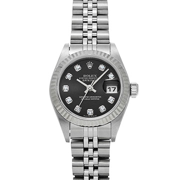 ロレックス デイトジャスト 79174G ブラック/ダイヤモンド レディース 時計 【中古】【wristwatch】