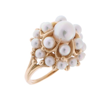 ミキモト パールリング ゴールド K18イエローゴールド YG/パール レディース ジュエリー 【中古】【jewelry】