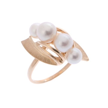 ミキモト パールリング #14 ゴールド K18イエローゴールド YG/パール レディース ジュエリー 【中古】【jewelry】