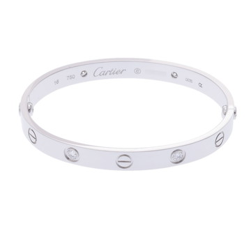 カルティエ ラブブレスレット #16 旧型 4PD シルバー K18ホワイトゴールド WG レディース ジュエリー 【中古】【jewelry】