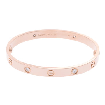 カルティエ ラブブレスレット #17 新型 4PD ゴールド K18ピンクゴールド PG ユニセックス ジュエリー 【中古】【jewelry】
