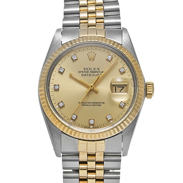 ロレックス デイトジャスト 36 16013G シャンパン/ダイヤモンド メンズ 時計 【中古】【wristwatch】