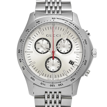 グッチ Gタイムレス クロノグラフ 126.2 シルバー メンズ 時計 【中古】【wristwatch】