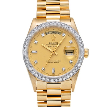 ロレックス デイデイト 36 18048A シャンパン/ダイヤモンド メンズ 時計 【中古】【wristwatch】