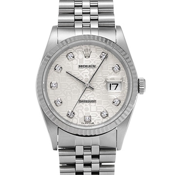 ロレックス デイトジャスト 16234G シルバーコンピュータ/ダイヤモンド メンズ 時計 【中古】【wristwatch】