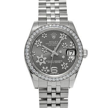 ロレックス デイトジャスト 31 178384 グレーフラワー ユニセックス 時計 【中古】【wristwatch】