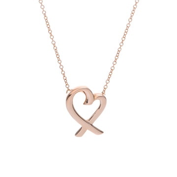 ティファニー ラビングハートネックレス ゴールド K18ピンクゴールド PG レディース ジュエリー 【中古】【jewelry】