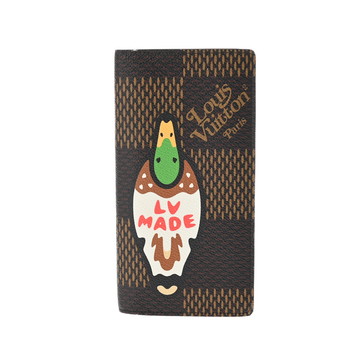 ルイ ヴィトン ダミエジャイアント ポルトフォイユ ブラザ NIGO ブラウン N60393 ダミエキャンバス メンズ 財布 【中古】【purse】