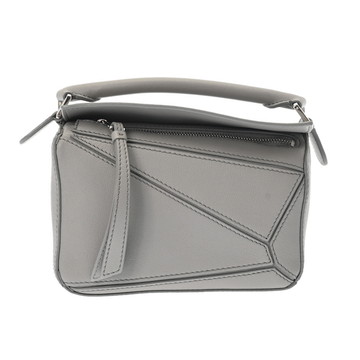 ロエベ パズルバッグ ミニ 2WAY パールグレー A510P88X16 クラシックカーフ レディース バッグ 【中古】【bag】