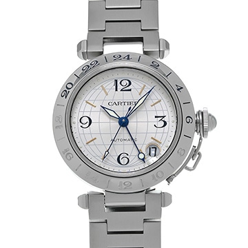 カルティエ パシャC メリディアン GMT W31029M7 シルバー ユニセックス 時計 【中古】【wristwatch】