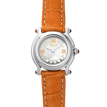 ショパール ハッピースポーツ 27/8245-53 ホワイトシェル/ダイヤモンド レディース 時計 【中古】【wristwatch】