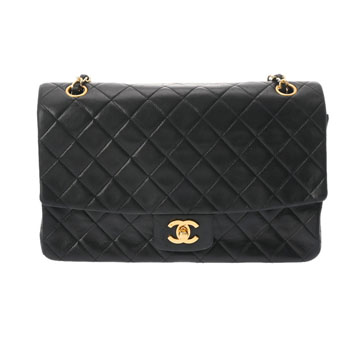 シャネル マトラッセ チェーンショルダー ブラック ラムスキン レディース バッグ 【中古】【bag】