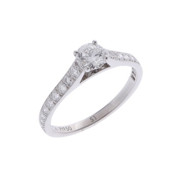 ヴァン クリーフ&アーペル ロマンスソリティア リング #51 シルバー Pt950プラチナ レディース ジュエリー 【中古】【jewelry】