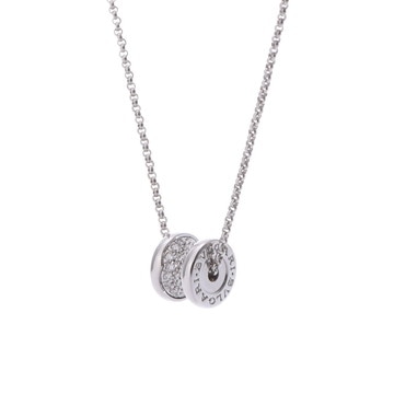 ブルガリ B.ZERO1 ミニ ネックレス パヴェ シルバー K18ホワイトゴールド WG レディース ジュエリー 【中古】【jewelry】