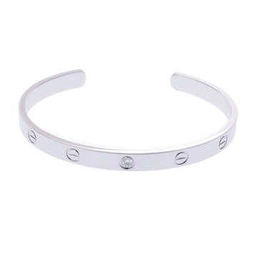 カルティエ ラブオープンブレスレット #16 1PD シルバー K18ホワイトゴールド WG レディース ジュエリー 【中古】【jewelry】