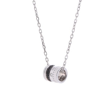 ブシュロン キャトルブラックネックレス 1PD シルバー K18ホワイトゴールド WG/PVD レディース ジュエリー 【中古】【jewelry】