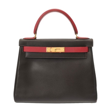 エルメス ケリー 28 内縫い 2WAY ショコラ/ルージュヴィフ クシュベル レディース バッグ 【中古】【bag】