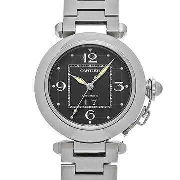 カルティエ パシャC ビッグデイト W31053M7 ブラック ユニセックス 時計 【中古】【wristwatch】
