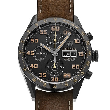タグ ホイヤー カレラ キャリバー16 クロノグラフ デイデイト CV2A84.FC6394 ブラック メンズ 時計 【中古】【wristwatch】