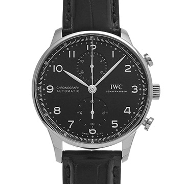 IWC ポルトギーゼ クロノグラフ IW371609 ブラック メンズ 時計 【中古】【wristwatch】