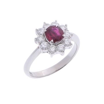 ノーブランド ルビーリング シルバー Pt900プラチナ レディース ジュエリー 【中古】【jewelry】