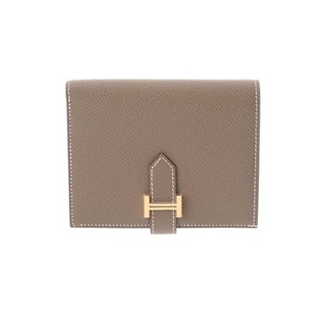 エルメス ベアン コンパクト エトゥープ ヴォーエプソン ユニセックス 財布 【新品】【purse】