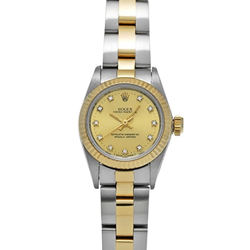 ロレックス オイスターパーペチュアル 67193G シャンパン/ダイヤモンド レディース 時計 【中古】【wristwatch】