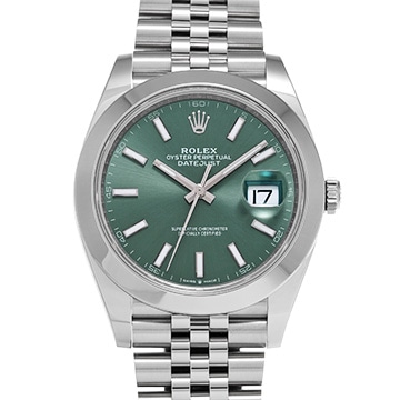 ロレックス デイトジャスト 41 126300 ミントグリーン メンズ 時計 【中古】【wristwatch】
