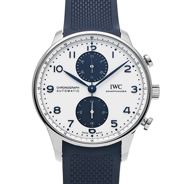 IWC ポルトギーゼ クロノグラフ IW371620 ホワイト/ブルー メンズ 時計 【中古】【wristwatch】