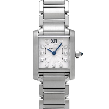 カルティエ タンク フランセーズ SM WE110006 シルバー/ダイヤモンド レディース 時計 【中古】【wristwatch】