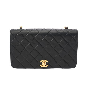 シャネル マトラッセ ターンロックチェーンショルダー ブラック ラムスキン レディース バッグ 【中古】【bag】